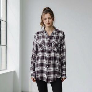 Lucky Brand - Plaid Button Down with Back Split sz M
